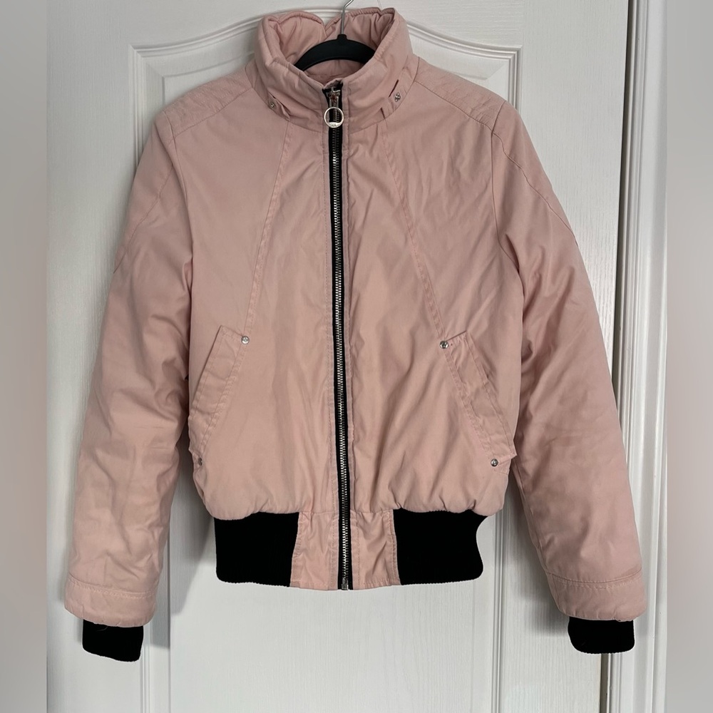 Oppenheimer Pink Quilted Jacket with Black Trim